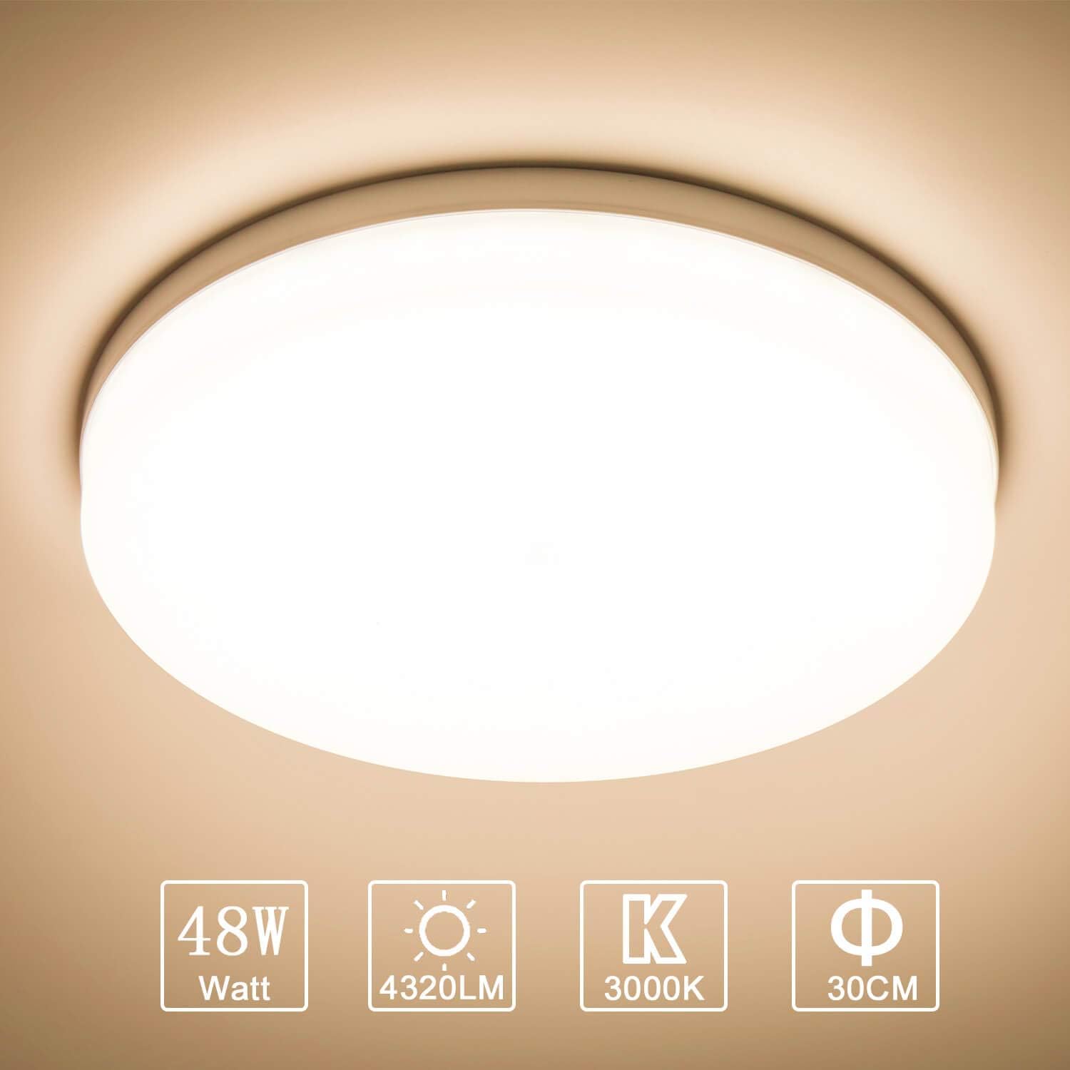 Yafido Ceiling Light Ultra Slim 48W 4320LM LED Panel Light Quick