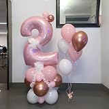 Lingqiang 40'' Pink Number Balloon 0-9 Foil Self-Inflating 9th Birthday view 4