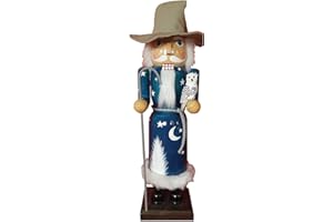 Santa's Workshop Wizard Nutcracker, 14" Tall, White/Blue/Tan