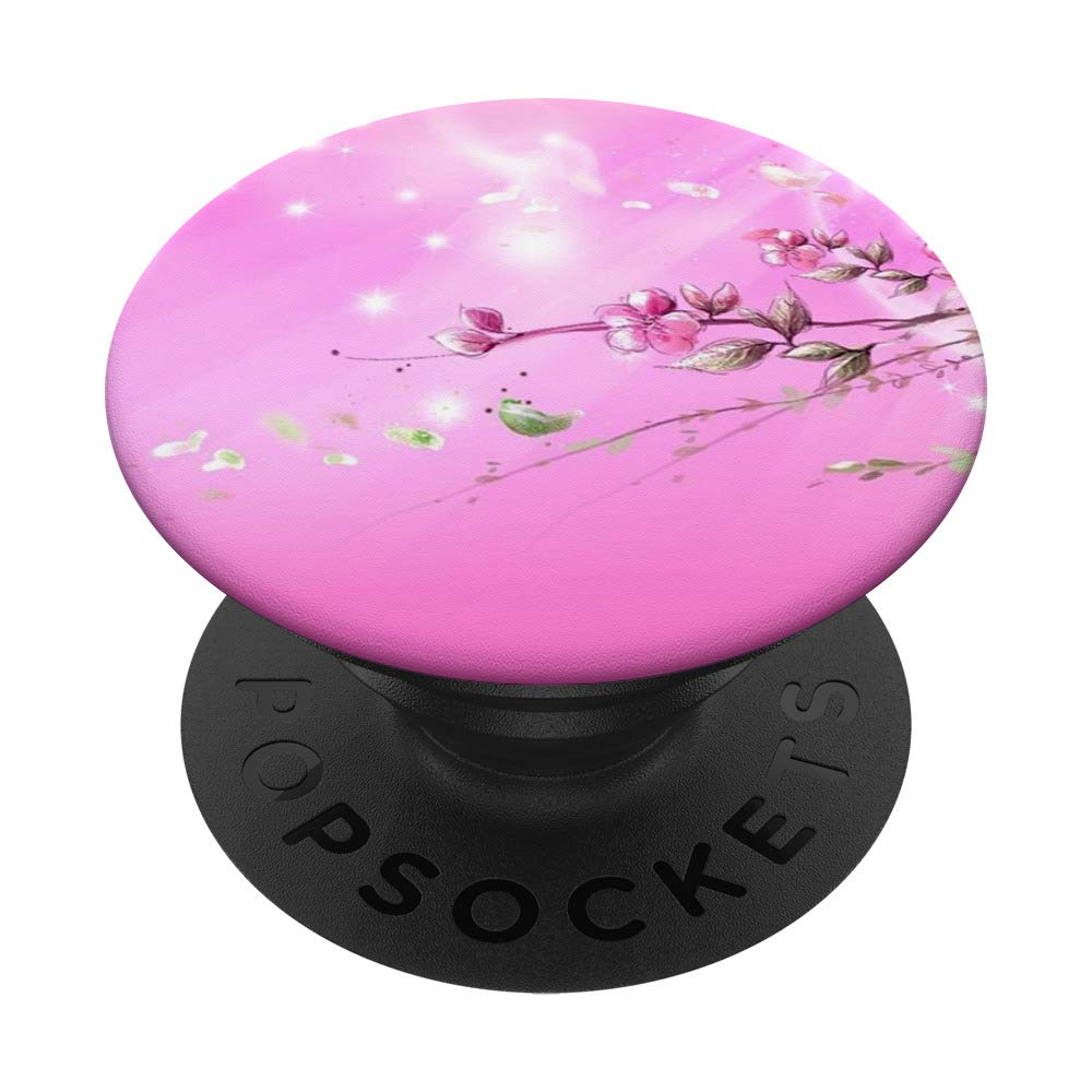 Pink Flowers Sakura Pop Mount Socket Japanese Cherry Blossom PopSockets Grip and Stand for Phones and Tablets