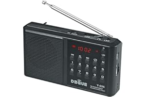 YMDJL Portable AM FM Radio with Bluetooth Speaker；USB/TF Card MP3 Playback 3.5mm Jack,Auto Scan Save,Loudspeaker for Emergency(Battery-Powered) CampingTravel Home Use Rechargeable Transistor Radio (Black)