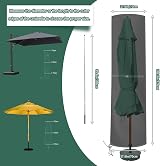 PATIO PLUS Double Garden Parasol Cover 270x70/70cm Waterproof 600D view 2