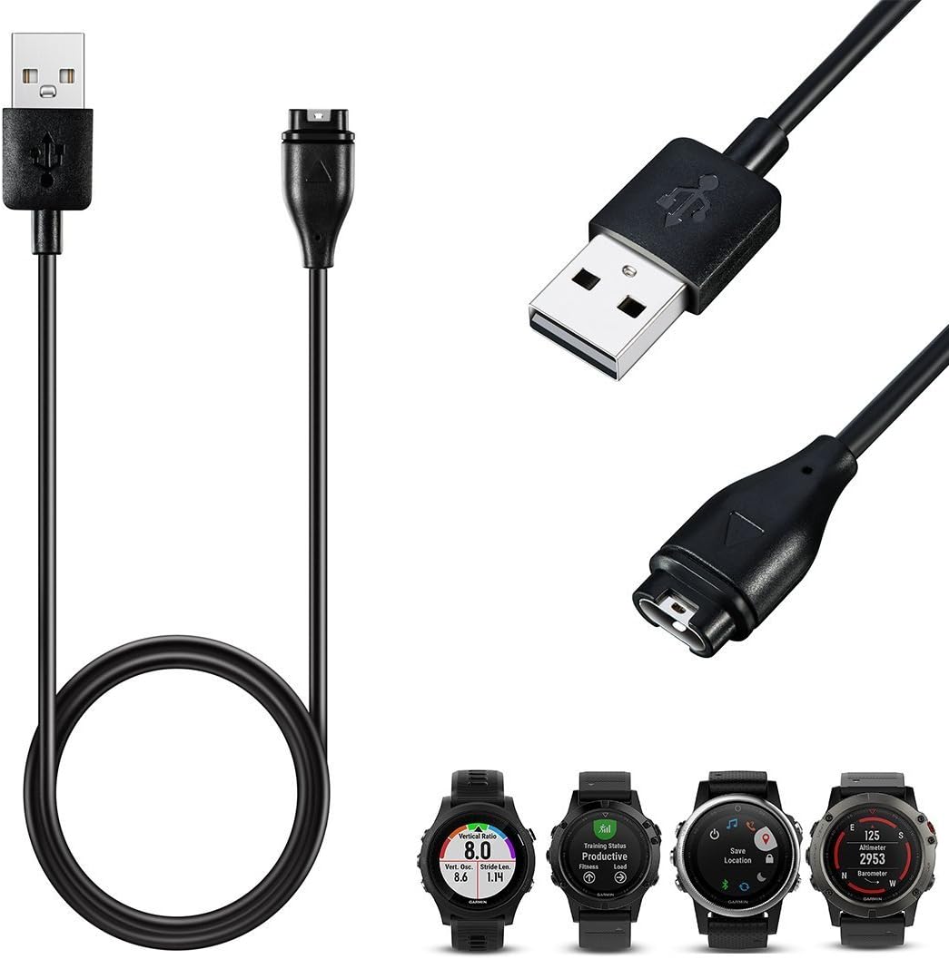 Fenix 5 / 5S / 5X Charger, Replacement USB Data Sync Charging Cable Wire Wipiri for Garmin Fenix 5 / 5S / 5X / Forerunner 935 Smart Watch, BLACK