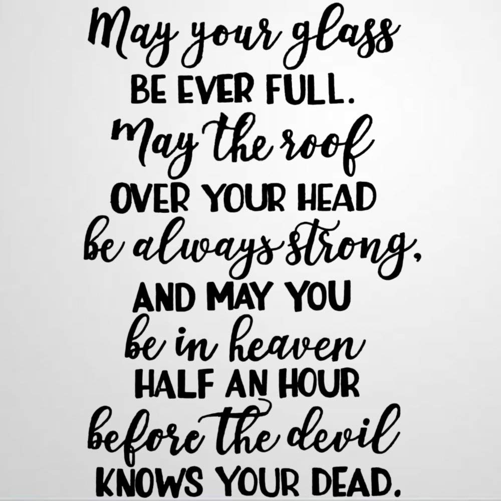 Irish Blessing Proverb Vinyl Wall Decal, Inspirational Quote Inspirational Quotes Stickers Motivational Wall Art Sticker Wall Mural Home Decor for Kids Room Bedroom Living Room