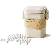 ROCKSHEAT K Ceramic Pie Weights, Baking Beads Pie Crust Weights, Natural baking beans with Wheat Straw Container (2.2Lb | 100