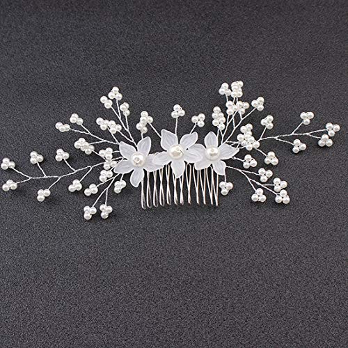 inSowni 30 Pack Wedding Bridal Hair Side Combs+U Shaped Hair Pins Clips Pieces Accessories Barrettes Rhinestone Pearl Flower Silver for Women Girl Bridesmaids - Thumbnail 3