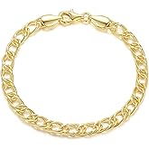 ERIN MARIE 14K Gold Bracelets Non Tarnish Cuban Chain Bracelets for Women Sparse Design Gold Chain Bracelet Gifts for Women Every Occasion (6.5-9 in)