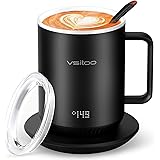 vsitoo Temperature Control Smart Mug 2 - Keep Your Coffee Hot All Day, Self Heating Coffee Mug with LED Display, 10 oz, 90 Mi