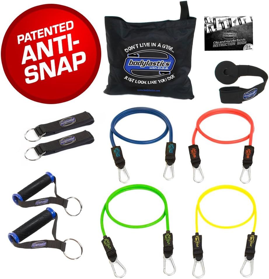 Bodylastics 11 pcs Resistance Bands Set *Basic Tension with 4 Stackable