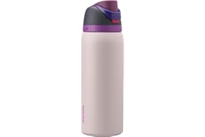 Owala FreeSip - Botella de agua aislada de acero inoxidable con pajita para deportes, viajes y escuela, botella de agua deportiva sin BPA, 32 onzas, campo de ensueño