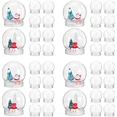 40pcs Plastic Snow Globes DIY Snow Globes Kits with Screw Off Caps Clear Water Globes for DIY Crafts