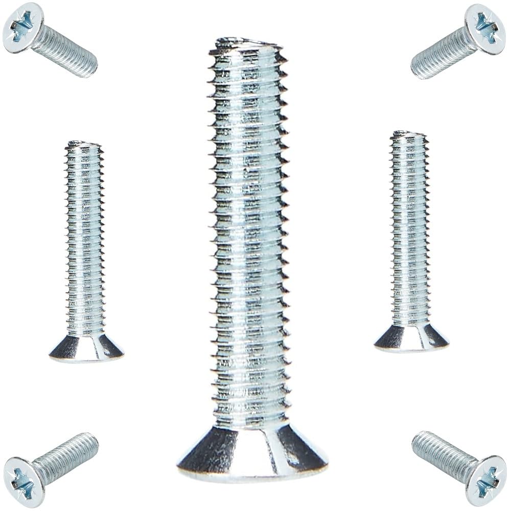 RADSO® M8 Pozi Countersunk Machine Screws Bright Zinc Plated BZP Pozi Drive Flat Double CSK Fully Threaded (Bolt) ISO 7046 DIN 965 M8 x 25mm (Pack of 10)