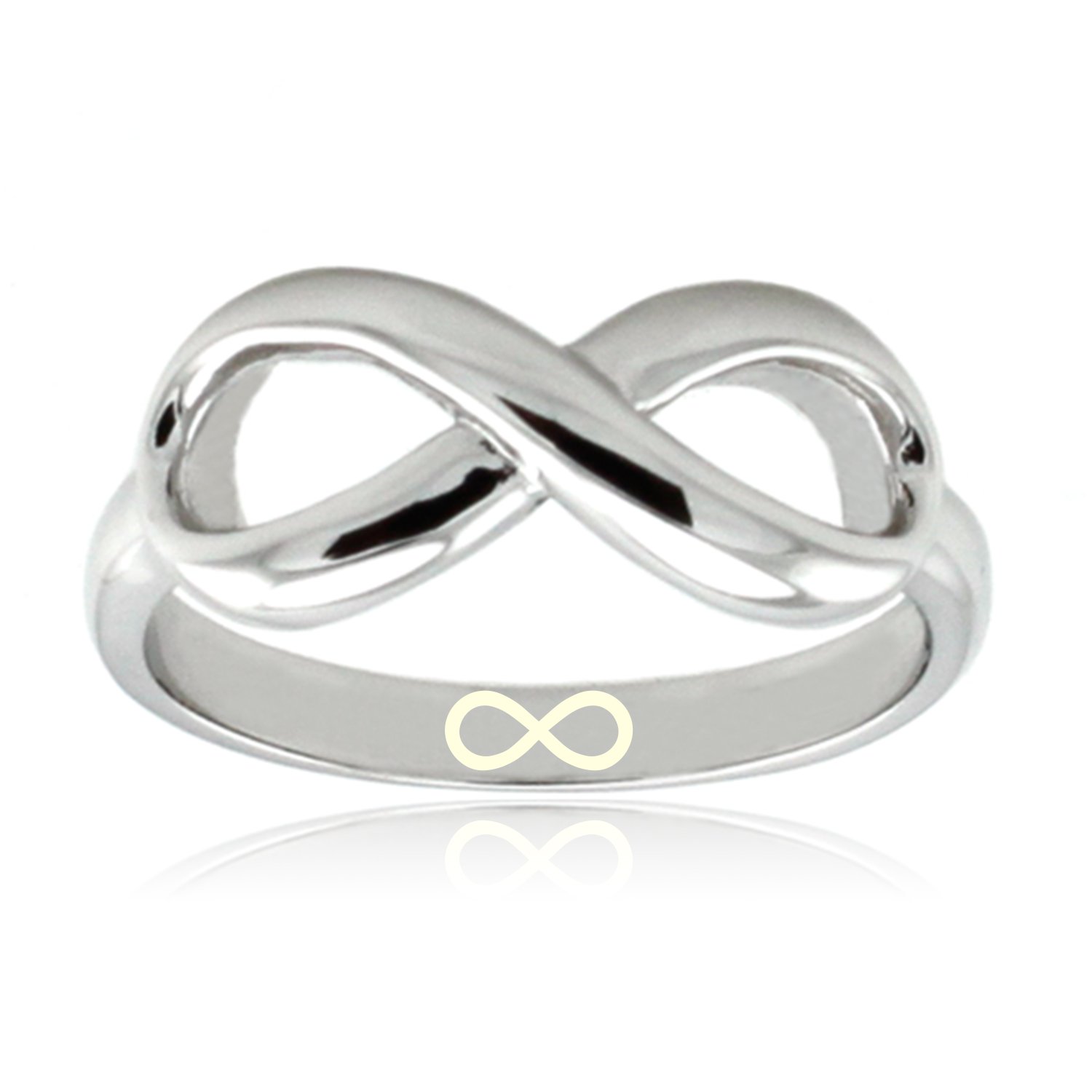 Sterling Silver Infinity Icon Engraved Infinity Ring, Size T 1/2