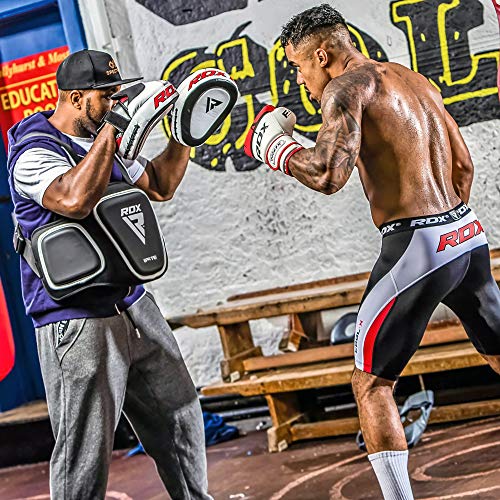 RDX-Manoplas-Boxeo-Cuero-Vacuno-Paos-Kick-Boxing-Muay-Thai-Artes-Marciales-Patada-Pad-Entrenamiento