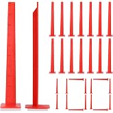 100 Pack 100 MM Leveling Pins, Self-Leveling Stick Pegs for Professional Tile, Stone, Concrete and Flooring Tools (Red)