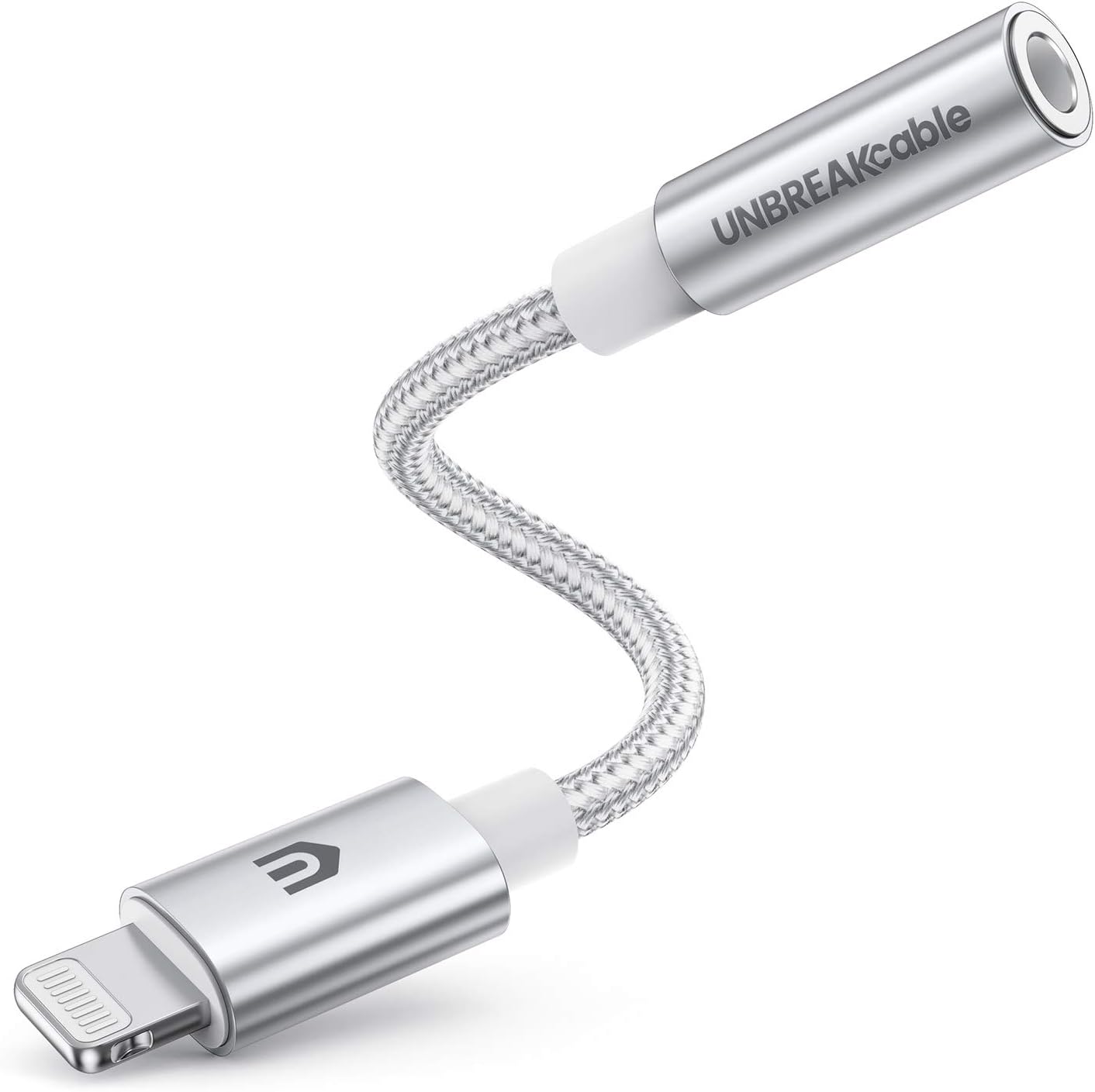 UNBREAKcable Headphones Adapter for iPhone MFi Certified Lightning to 3.5mm Jack Converter with Apple Original Chip Compatible for iPhone 14/13/12/11/Pro/SE/Xs MAX/XR/X/8/iPad/iPod