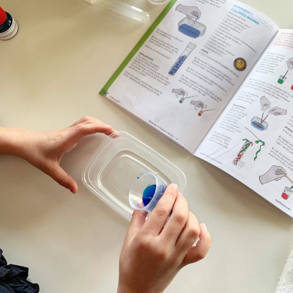 hand2mind Slime Science Kit for Kids 8-12, Kids Science Kit with Fact-Filled Guide, DIY Slime Worms and Slime Bouncing Balls, STEM Toys, 14 Science Experiments