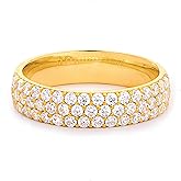 STORYJEWELLERY Wedding Bands for Women, Eternity Band Rings for Women, 18K Gold Plated Stackable Cubic Zirconia Rings, Travel Band Ring, Gifts for Her