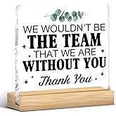 Team Leader Gift Desk Decor Thank You Gifts for Boss Women Men, Appreciation Gift for Boss Retirement Christmas Office Boss's Day Gifts Decorative Acrylic Table Sign, 4 x 4 Inches