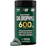 Chlorophyll Capsules 600 mg - Natural Chlorophyll Pills for Women & Men - Highly BioAvailable Chlorophyll Supplement for Ener