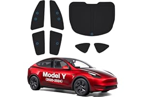 Wigoo 2025 Upgrade Tesla Model Y Side Window Sunshade [Ice-Crystal Cool, Suction No-Fall] Sun Block for Baby & Camping & Privacy Napping, 7PCS No Front Windshield for Model Y 2020-2024 Exclude Juniper