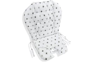 Kocpudu High Chair Pad,highchair/seat Cushion/Breathable Pad,Soft and Comfortable,Light and Breathable, Cute Patterns,Suitable for Most High Chairs,Baby Dining Chairs(Army Green Star Pattern)