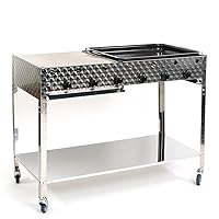  LAG Standbräter silber Edelstahl XL Roast Station Balkon Garten 6-flammig 4+2 Gas Brenner ✔ Lenkrollen mit Bremse ✔ eckig ✔ rollbar ✔ Grillen mit Gas ✔ mit Rädern 