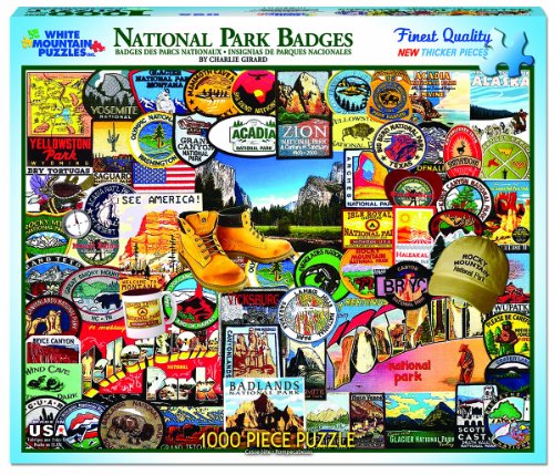 White Mountain Puzzles National Park Badges - 1000 Piece Jigsaw Puzzle