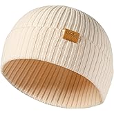 FUQILA 100% Merino Wool Fisherman Beanie Hat, Unisex Warm Winter Hats, Soft Breathable Knitted Short Cuffed Cap