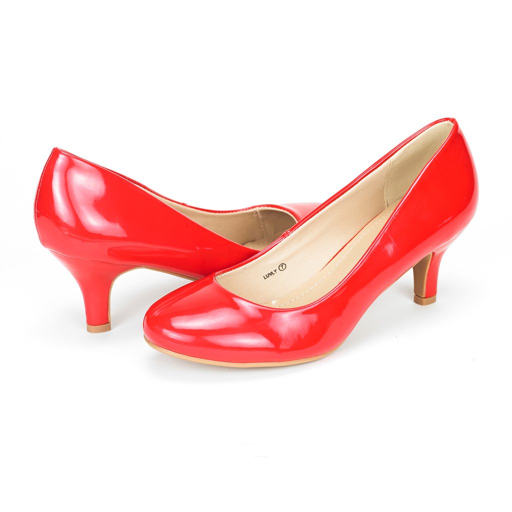 DREAM PAIRS Women's Luvly Bridal Wedding Party Low Heel Pump Shoes