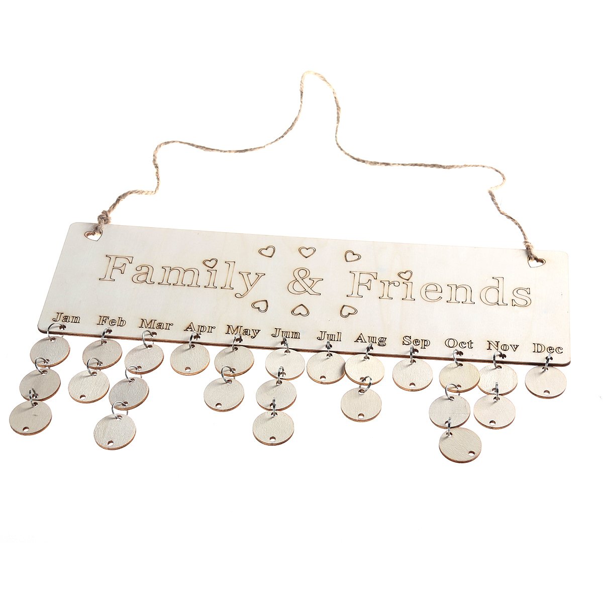 Wood Family Birthday Plaque Friends Reminder Calendar for Home Decoration