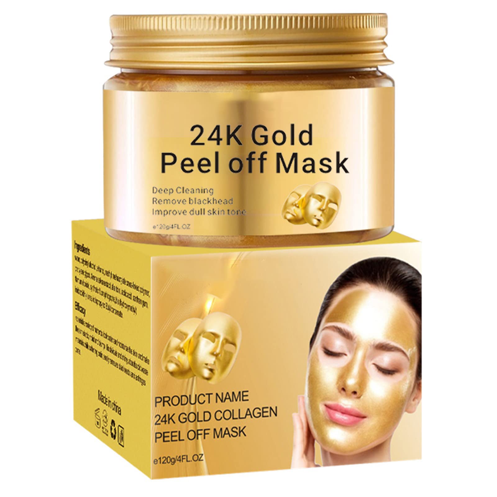 Peel Off Face Masks, Gold Face Peel Anti Wrinkle Anti Aging Facial Mask,Deep Skin Clean Purifying Blemishes,Reduces Fine Lines & Wrinkles,Skin Care Face Lifting Firming Mask