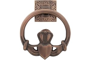 Exclusively Irish Claddagh Circular Door Knocker for Front Door - Antique Cooper|Polished Brass |Satin Nickel Knocker Ireland Home Décor 5.5''x 5.5''