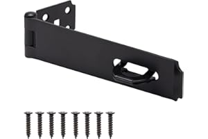BOODVON Door Lock Hasp Latch, Iron Safety Packlock Clasp Hasp Lock Latch, Extra Thick Gate Lock Hasp with Screws Brushed Finish 1 Pack(7-1/2 Inch)