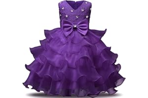 NNJXD Girl Dress Kids Ruffles Lace Party Wedding Dresses