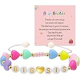 Artlunar Big Sister Bracelet, Colorful Little Girls' Sister Jewelry, Letter Beads Bracelet, Sister Jewelry Gifts for Daughter Granddaughter Niece Big Sister Girls