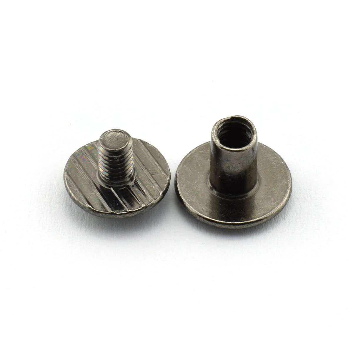 LQ Industrial 15 Sets Chicago Screw Round Slotted Head Carbon Steel Binding Screws Rivet Book Binding DIY Leather Craft Assembly Bolt 1/4