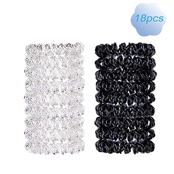 Amazon Com 18 Pack Spiral Hair Ties In A Convenient Zippered