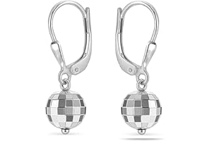 CHARMSY SILVER Charmsy 925 Sterling Silver Leverback Earrings for Women | Classic Bead Ball, Hammered Mirror Ball & Pearl Drop Dangle Earrings