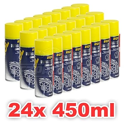 MANNOL Schmierfett Sprühfett (weiß) - White Grease - 24x450ml
