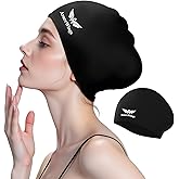 Large Swim Cap for Women Men, Swimming Caps for Long Hair Adults Youths,Silicone Swim Hats Bathing Caps to Keep Hair Dry