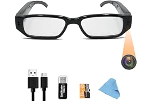 Sheawasy Camera Glasses Video Glasses Hands-Free HD Video Glasses with Camera (32GB Included)