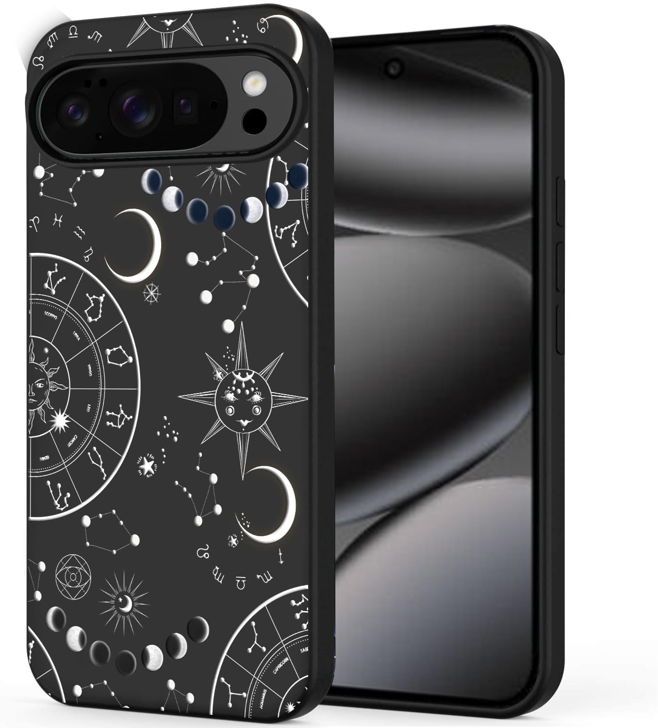 Unov Case Compatible with Pixel 10 Pixel 10 Pro 5G with Universe Zodiac Galaxy Space Embossed Pattern Design Slim Protective Soft TPU Bumper Back Cover