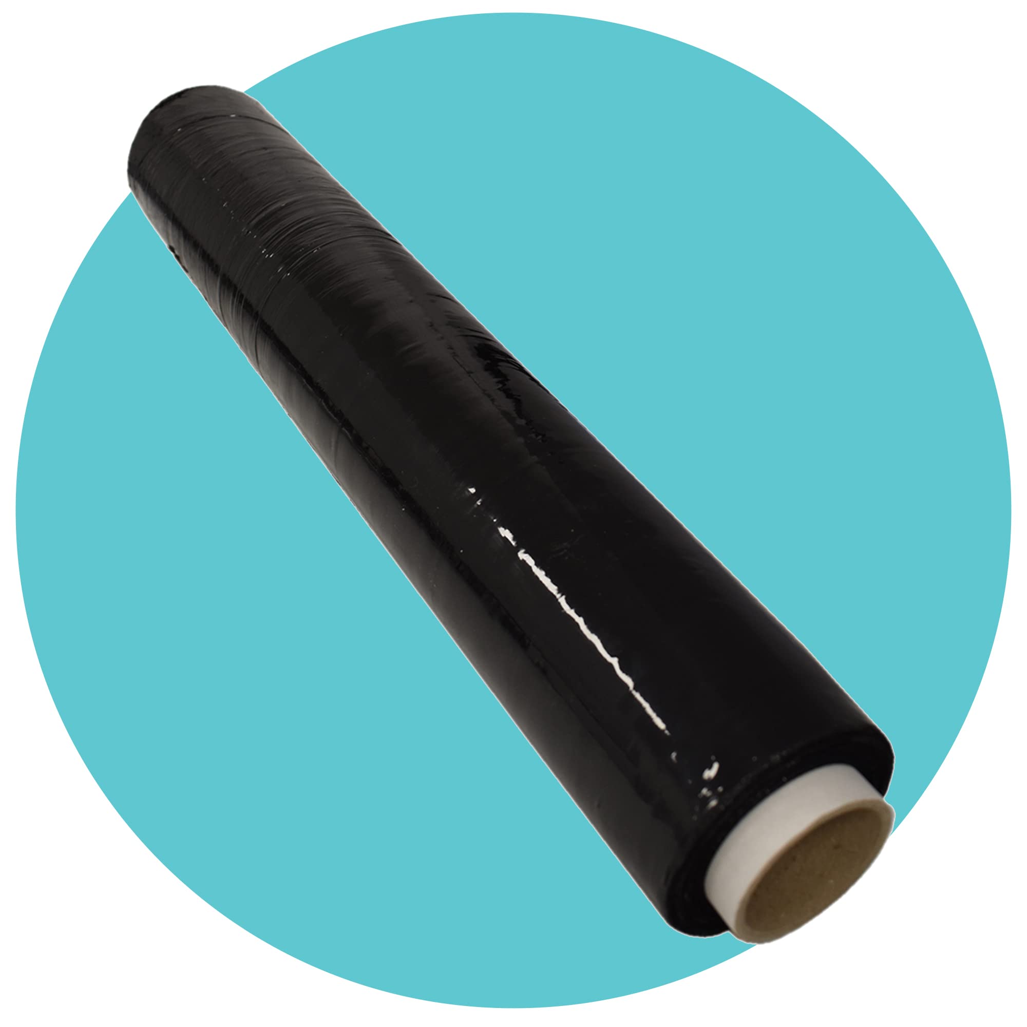 Triplast 500mm Heavy Duty Black Pallet Stretch Wrap - Extra Long Rolls, Standard Core, 25mu Thick - Plastic Shrink Wrap & Industrial Cling Film for Removals & Warehouse Packaging Use (12 Rolls)