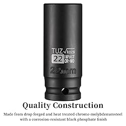 TUZkozs 1/2-Inch Drive 22mm Deep Impact Socket with