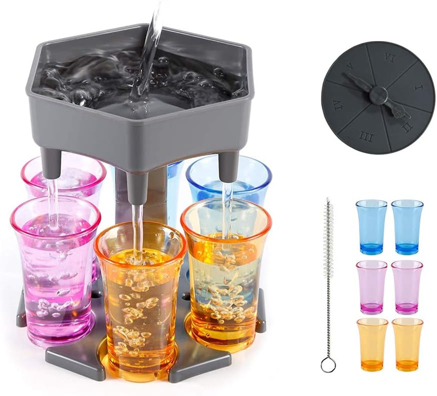 6 Shot Glass Dispenser and Holder, Bar Shot Dispenser