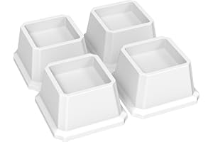 Napnapday Bed Risers 2 Inch Heavy Duty Bed Furniture Elevators, 1,500 lbs Lifts Up Riser for Sofa and Table Set of 4, White