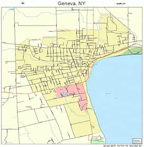 Amazon.com: Large Street &amp; Road Map of Geneva, New York NY - Printed ...