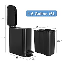TrashAid Small Bathroom Trash Can with Lid Matt