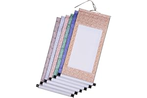 WANDIC Blank Hanging Scroll, 6 Pcs Blank Painting Scrolls Calligraphy Wall Mounting Scrolls Chinese Paper Scrolls for Art Painting Calligraphy Writing